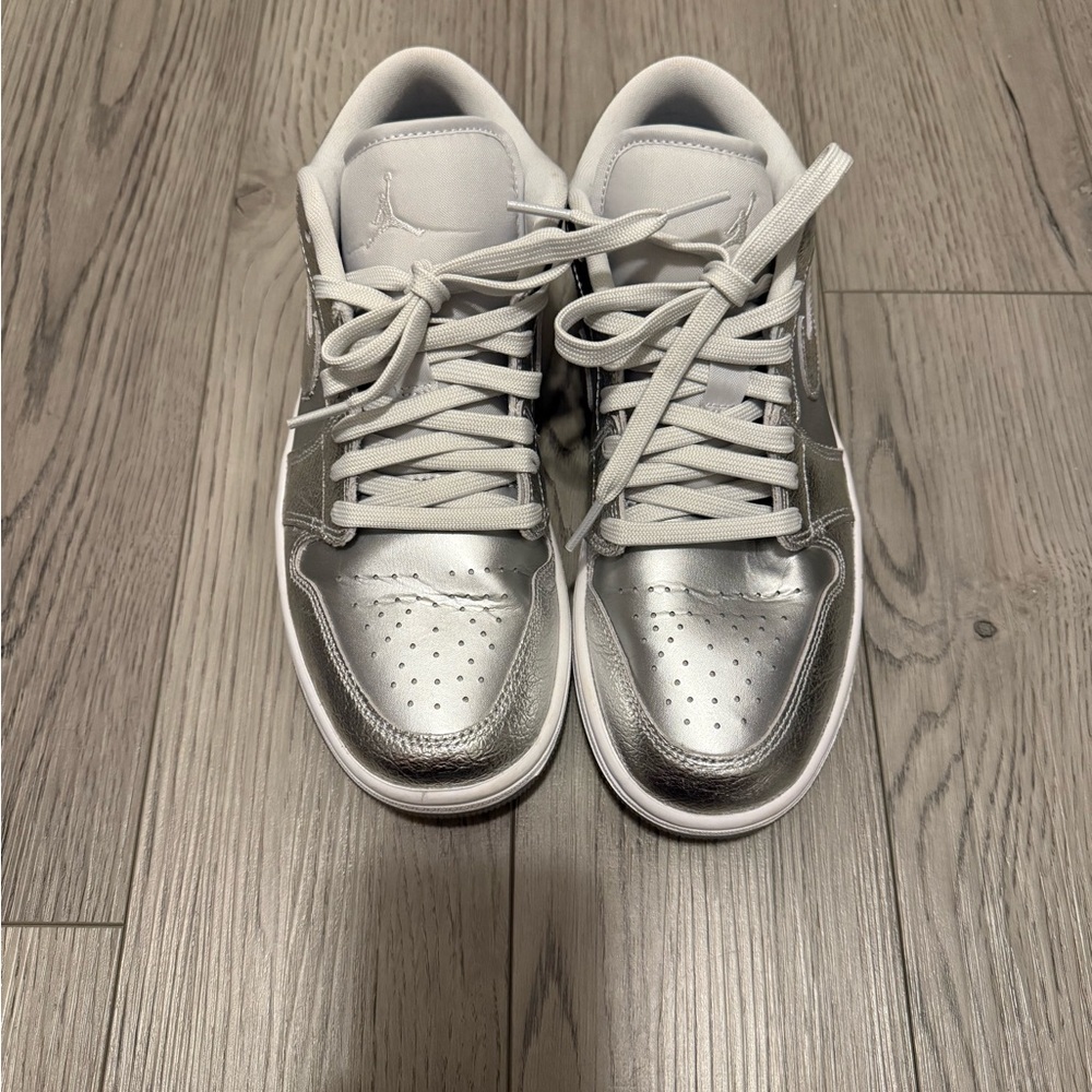 Nike Air Jordan Silver and White Sneakers